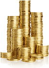 Stacked coins